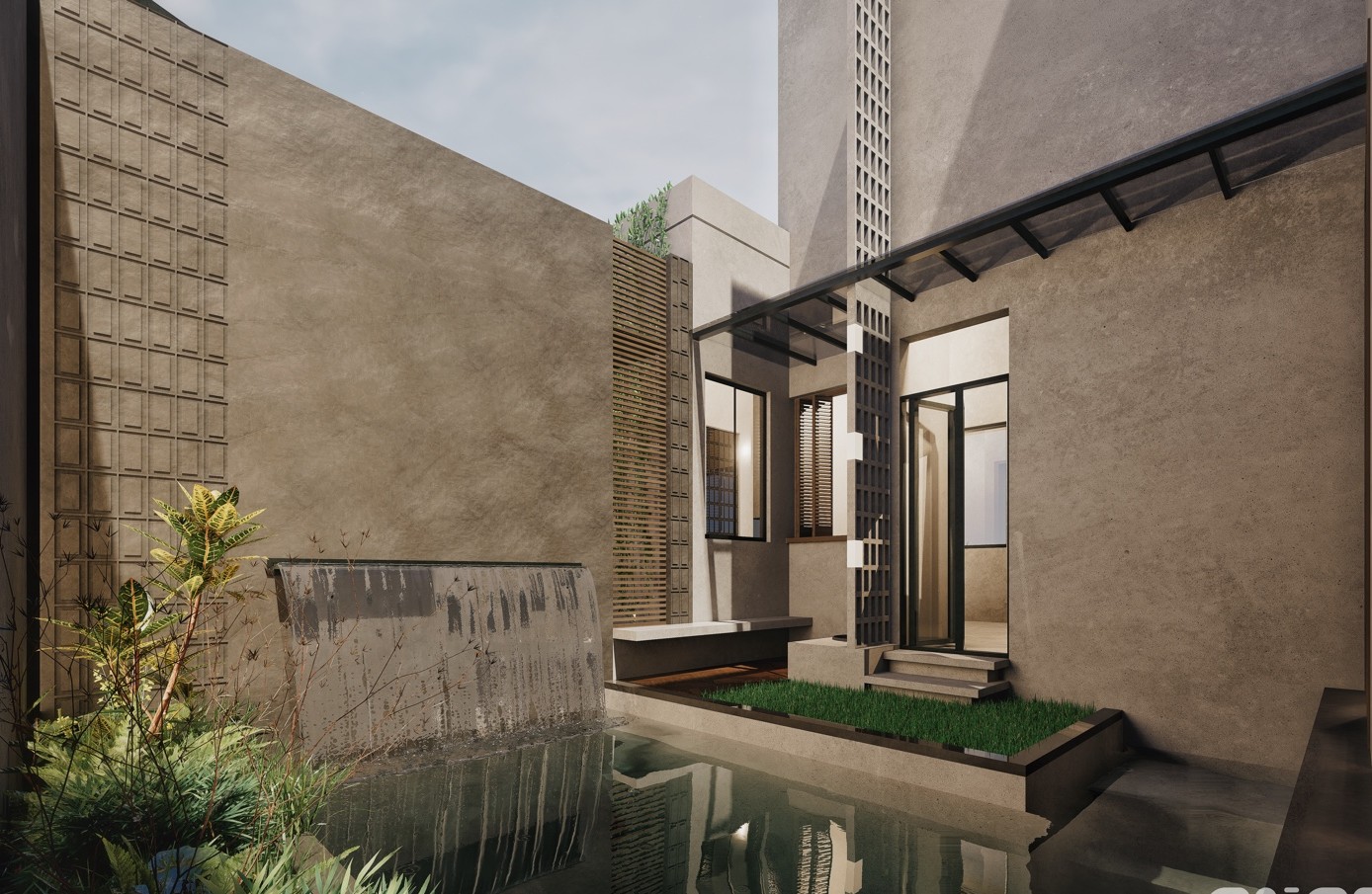 Type 1 private courtyard, visualisation