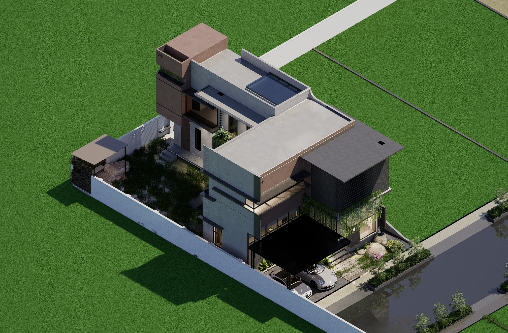 Type 2 aerial visualisation; landscaping illustrative